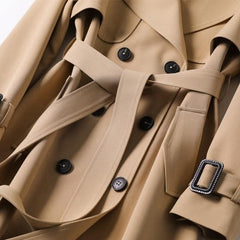 Trench Femme Classique à Double Boutonnage Ceinturé