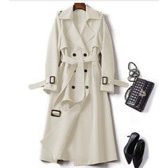 Trench Femme Classique à Double Boutonnage Ceinturé