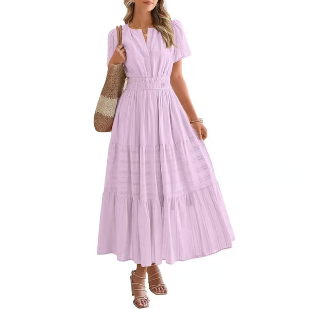 Alina | Robe femme fluide légère manches longues, look décontracté chic au quotidien