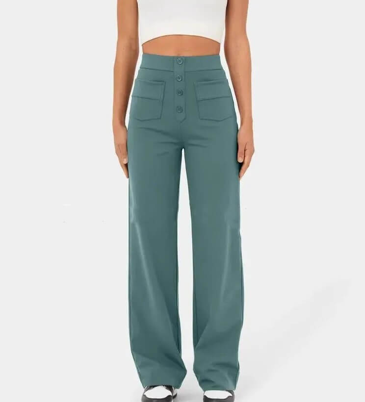 Marjorie | Pantalon femme taille haute extensible, anti-bouloche confortable