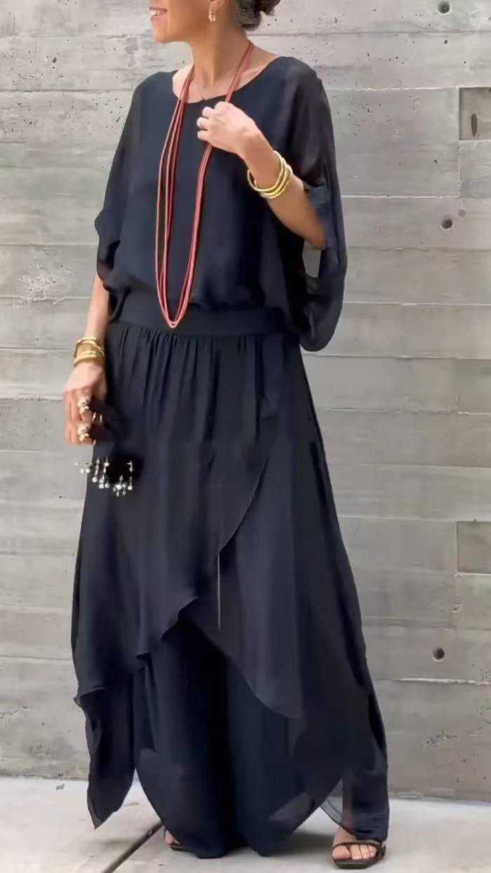 Avielle | Ensemble deux pièces femme fluide élégant, du S au 5XL