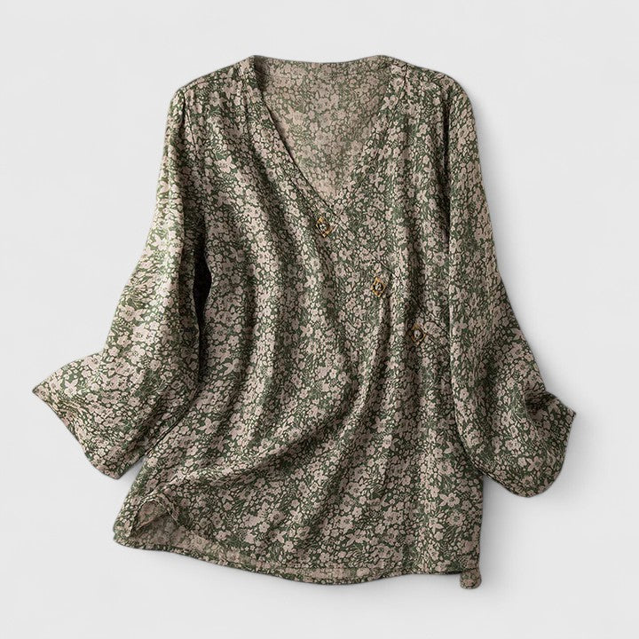 Emira | Blouse femme confort en coton et lin, coupe décontractée flatteuse