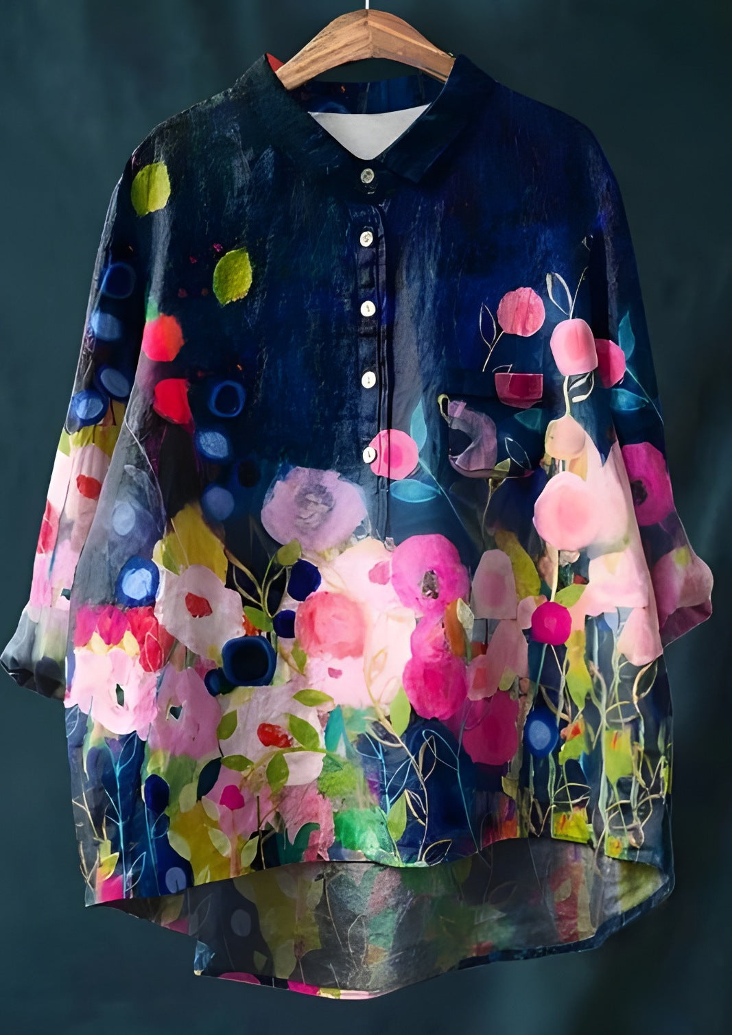 Flora | Blouse femme chemisier imprimé floral, léger infroissable pour l'été