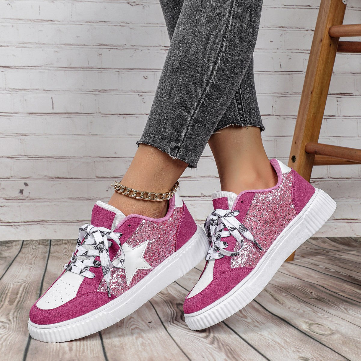 Romane | Baskets femme basses à lacets, confortables style polyvalent