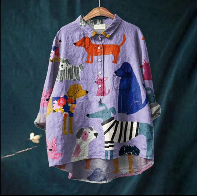 Flora | Blouse femme chemisier imprimé floral, léger infroissable pour l'été
