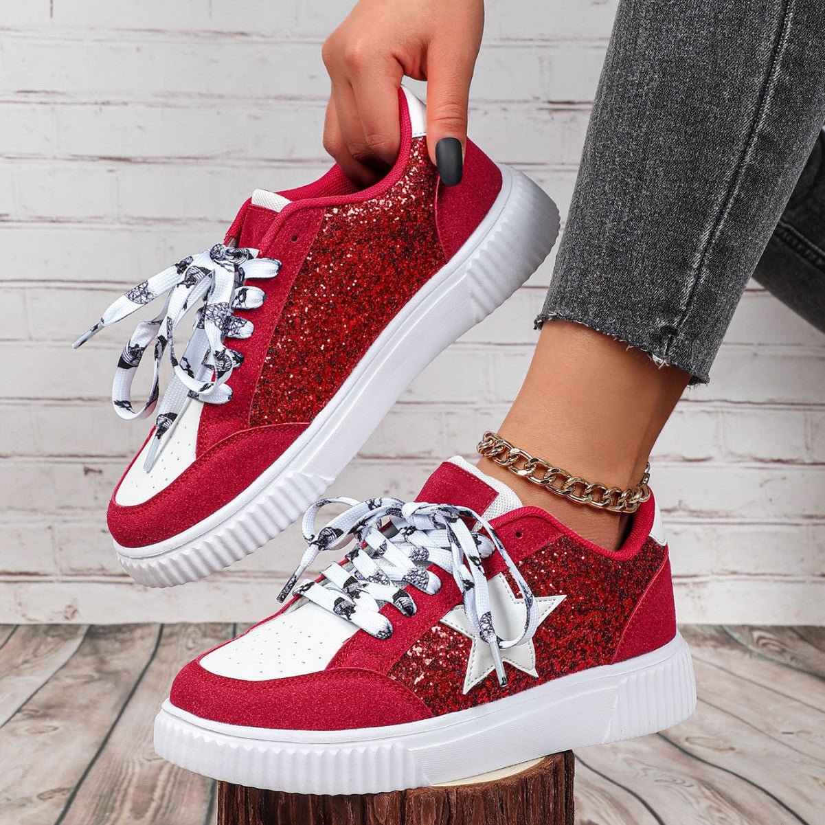 Romane | Baskets femme basses à lacets, confortables style polyvalent