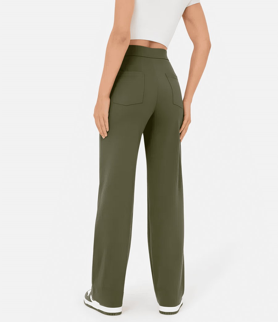 Marjorie | Pantalon femme taille haute extensible, anti-bouloche confortable