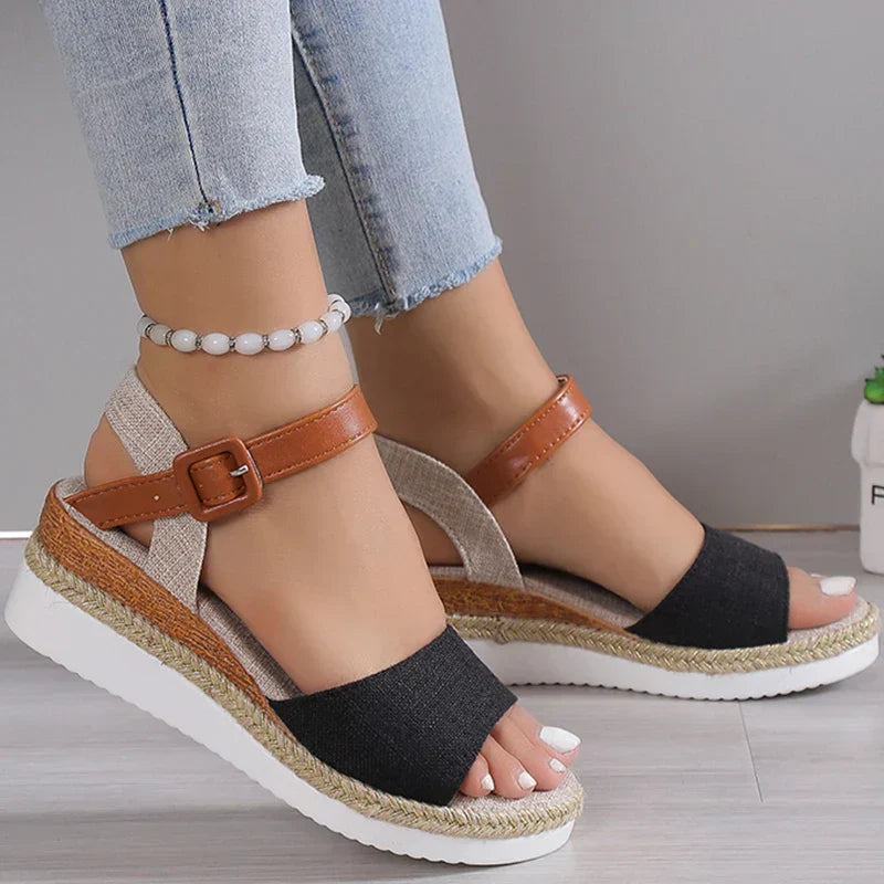 Charlene | Sandales compensées femme, style décontracté confortables