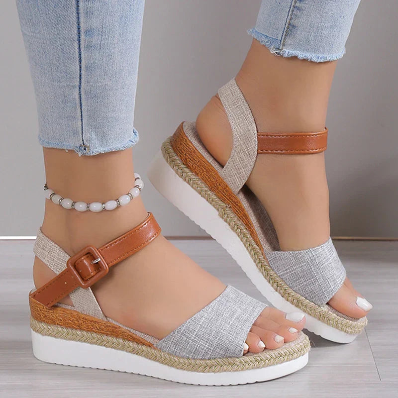 Charlene | Sandales compensées femme, style décontracté confortables