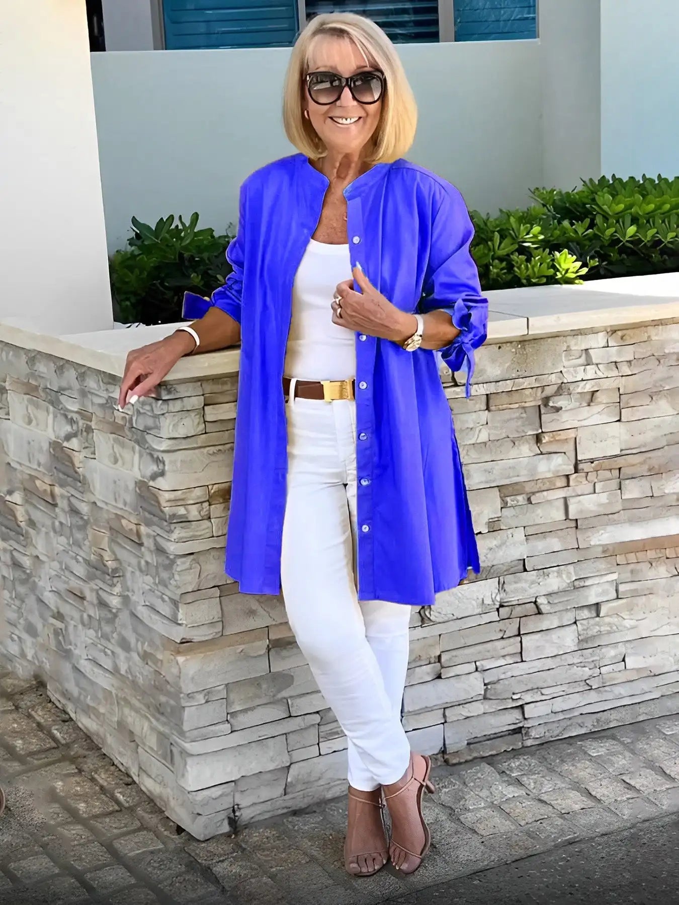 Linda | Blouse femme drapée élégante et fluide pour toutes les femmes