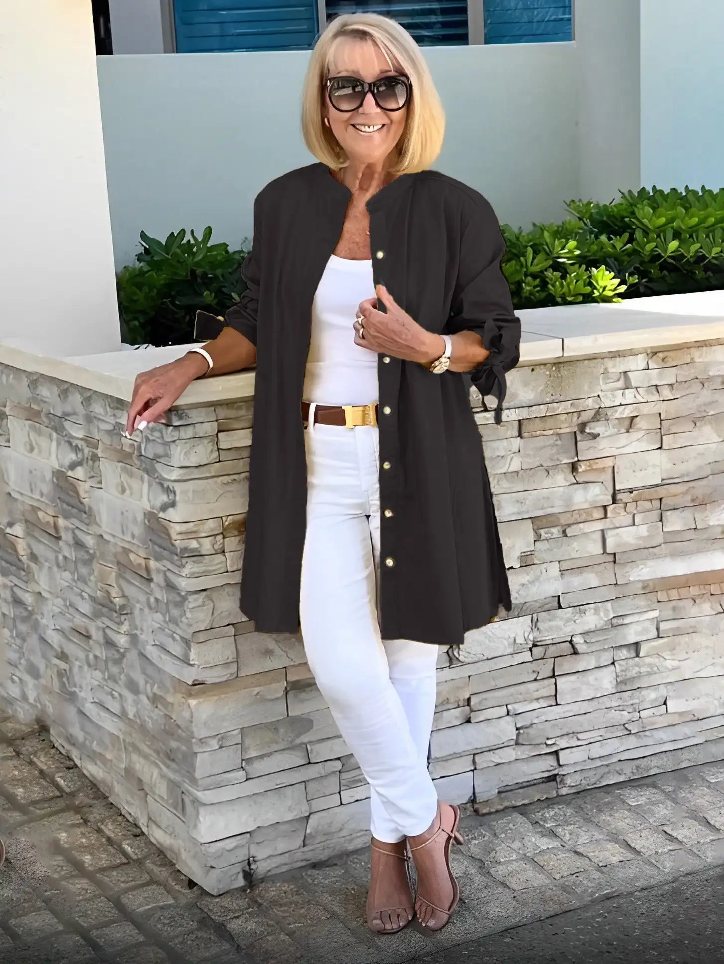 Linda | Blouse femme drapée élégante et fluide pour toutes les femmes