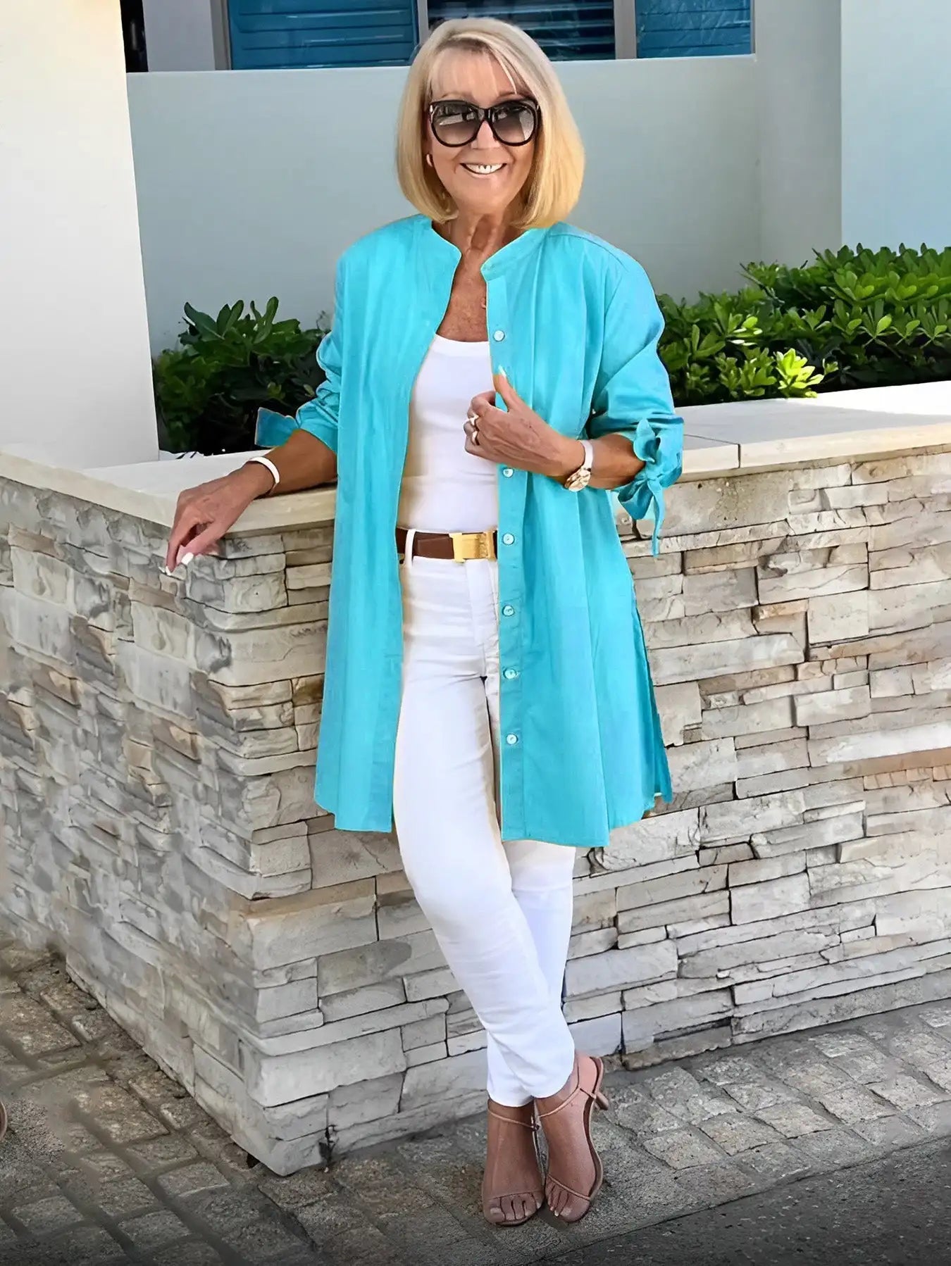 Linda | Blouse femme drapée élégante et fluide pour toutes les femmes