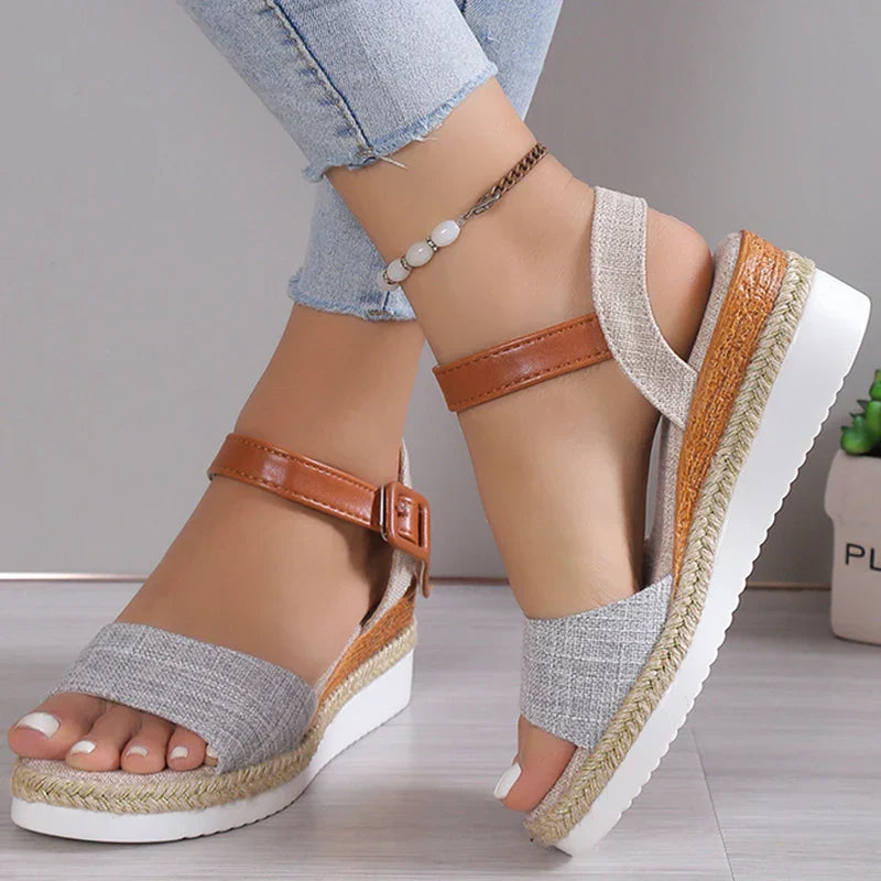 Charlene | Sandales compensées femme, style décontracté confortables