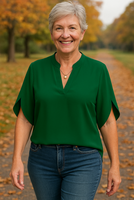 Ninon | Blouse femme fluide légère en polyester respirant, pour le travail et l'été