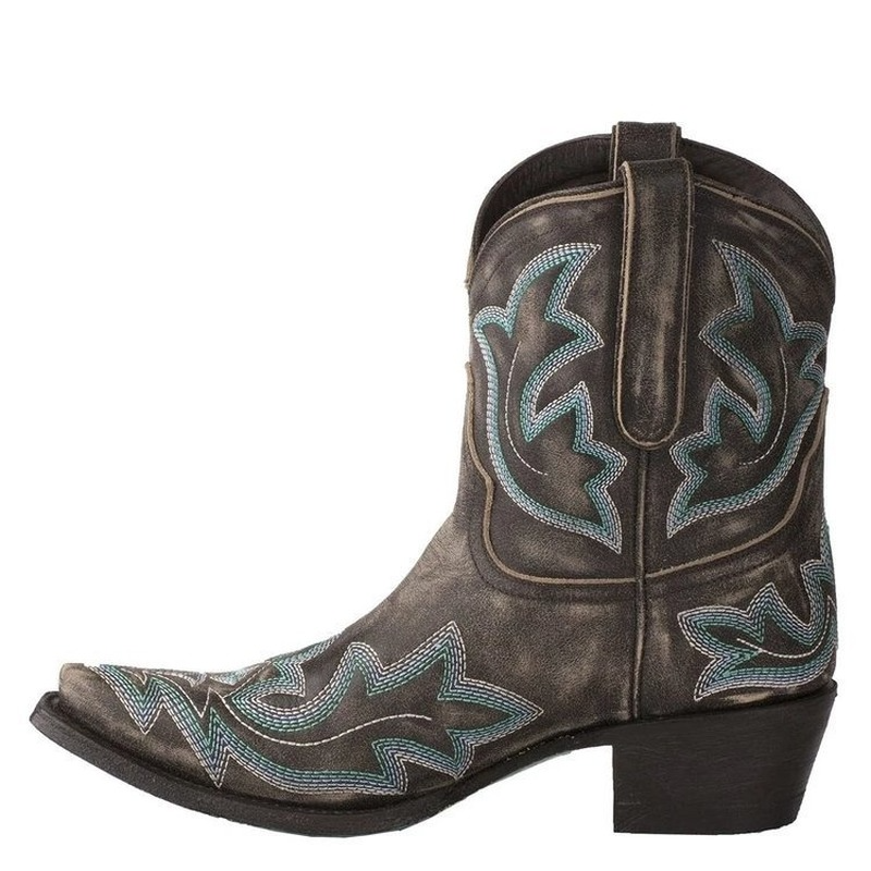 Laurice | Bottes western femme en cuir brodé, bottes à talon bloc