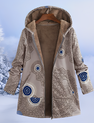 Veste Femme d'Hiver à Motifs Matelassée et Chaude