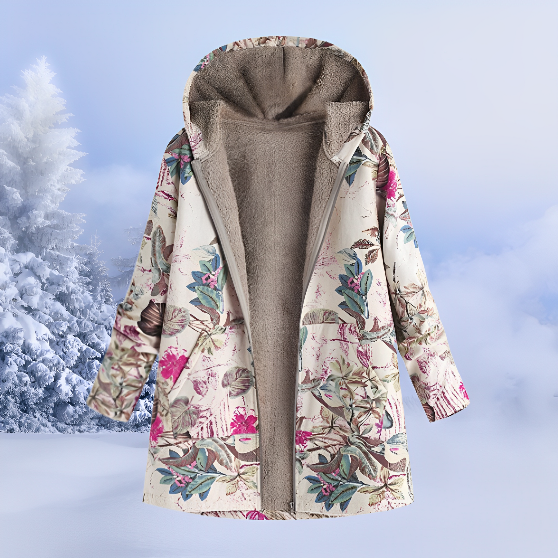 Veste Femme d'Hiver à Motifs Matelassée et Chaude