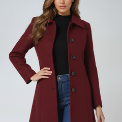 Manteau Femme Long d'Hiver Trench à Simple Boutonnage