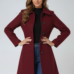 Manteau Femme Long d'Hiver Trench à Simple Boutonnage