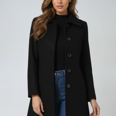 Manteau Femme Long d'Hiver Trench à Simple Boutonnage