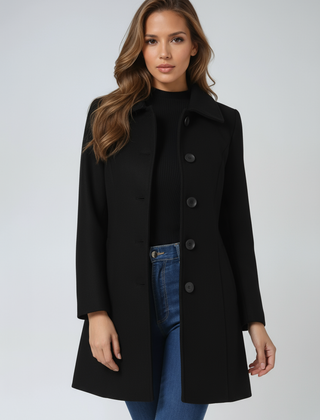 Manteau Femme Long d'Hiver Trench à Simple Boutonnage