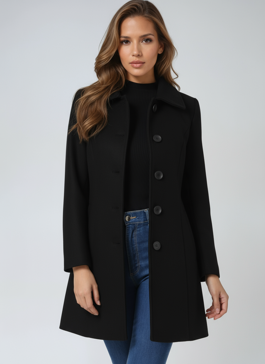 Manteau Femme Long d'Hiver Trench à Simple Boutonnage