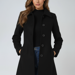 Manteau Femme Long d'Hiver Trench à Simple Boutonnage