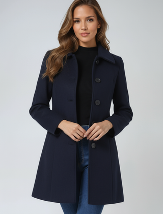 Manteau Femme Long d'Hiver Trench à Simple Boutonnage