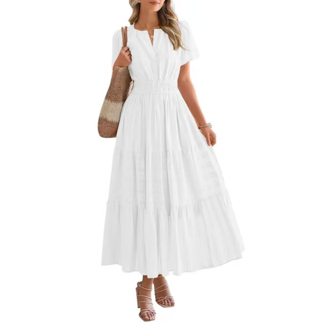 Alina | Robe femme fluide légère manches longues, look décontracté chic au quotidien