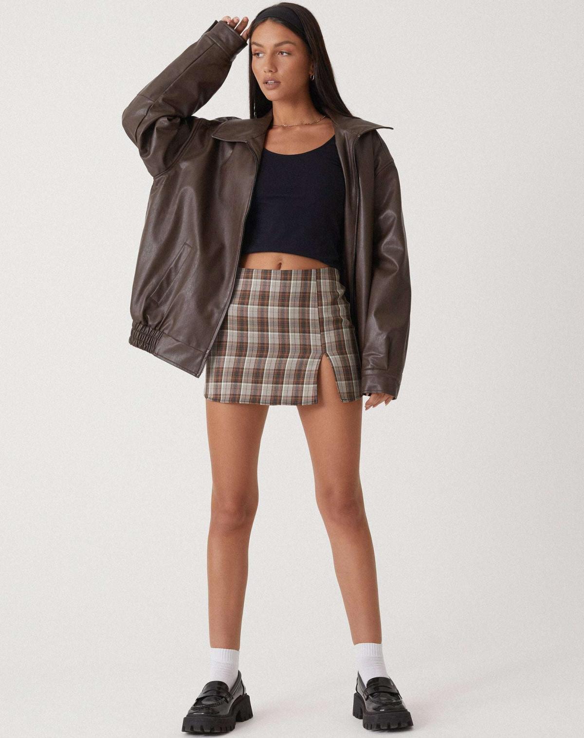 Solène | Veste bomber femme en simili cuir, coupe oversize