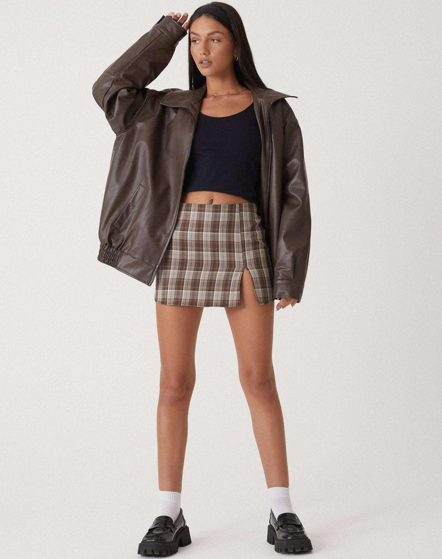 Solène | Veste bomber femme en simili cuir, coupe oversize