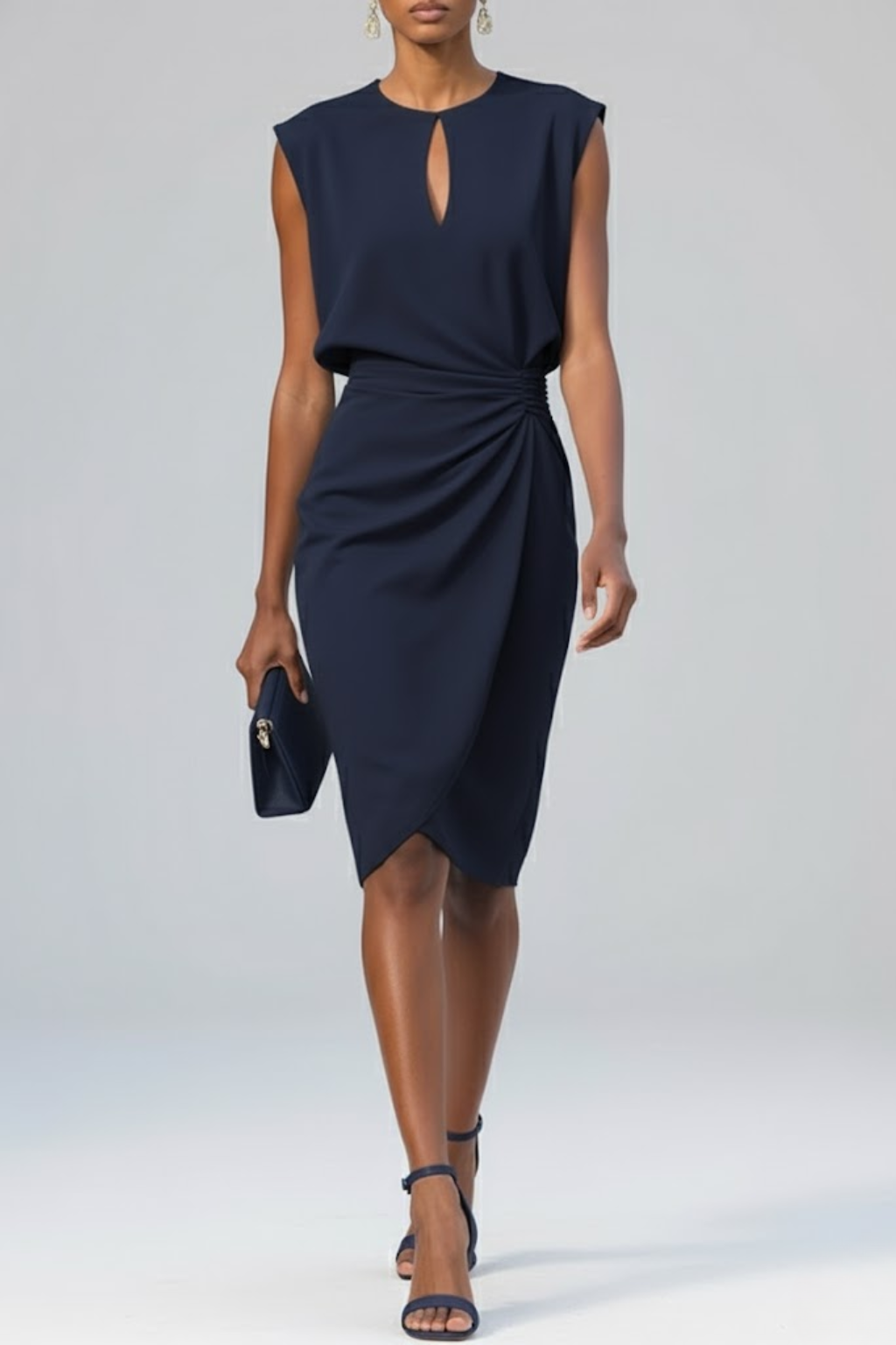 Éléna | Robe invitée mariage femme sans manches, robe de cérémonie