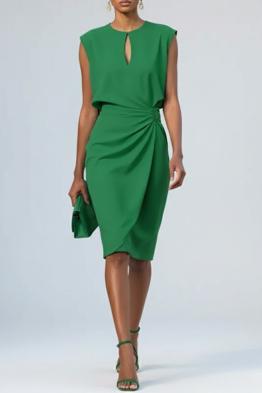 Éléna | Robe invitée mariage femme sans manches, robe de cérémonie