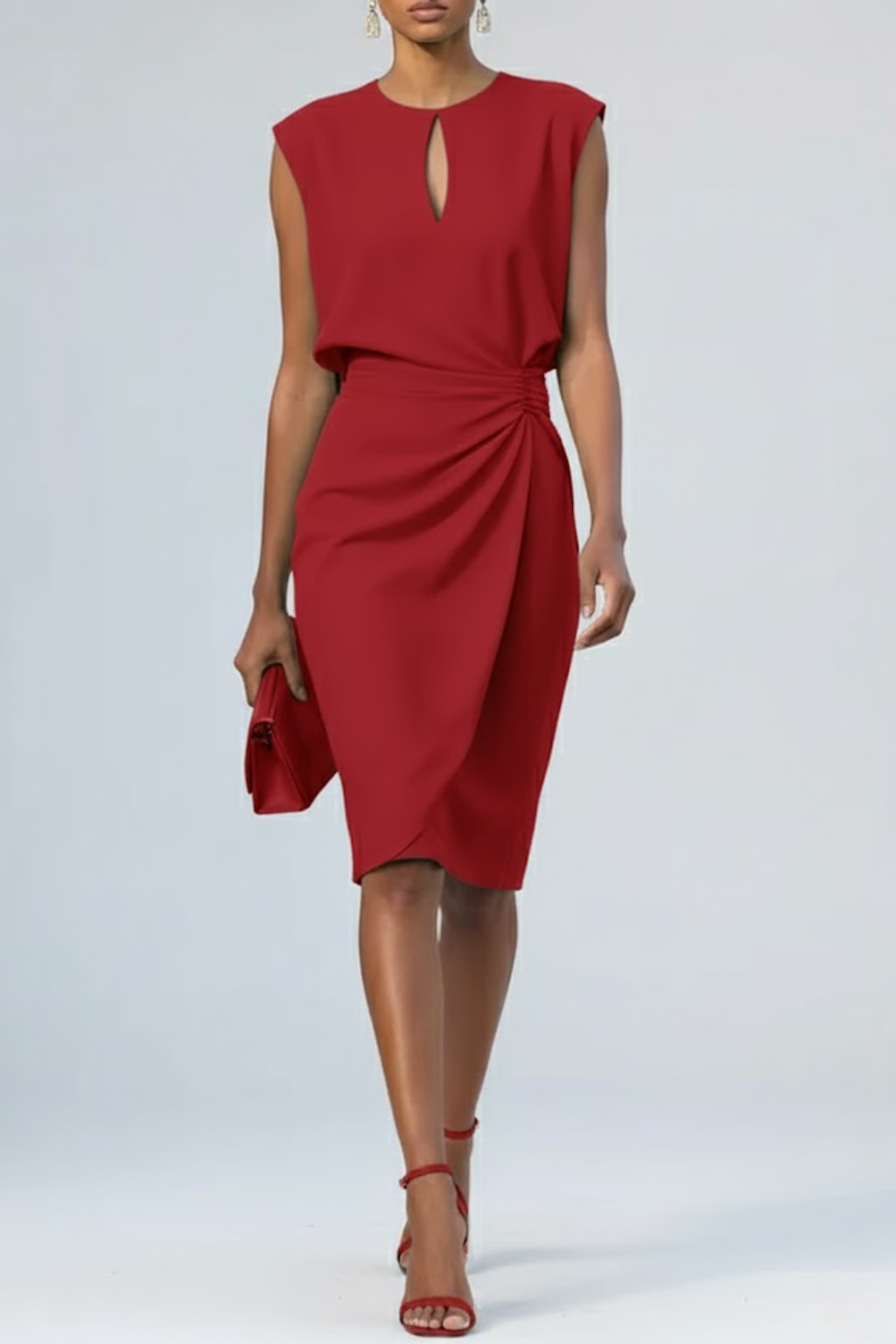 Éléna | Robe invitée mariage femme sans manches, robe de cérémonie