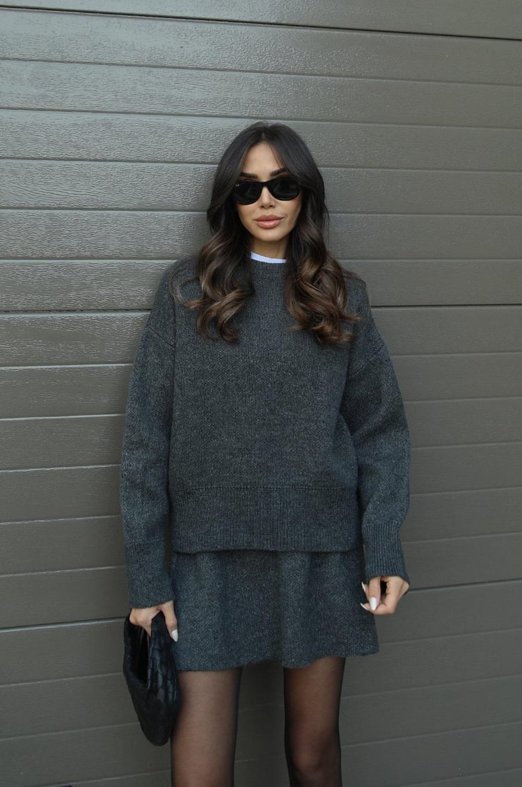Esme | Ensemble deux pièces femme pull douillet et jupe fluide, pour l'automne