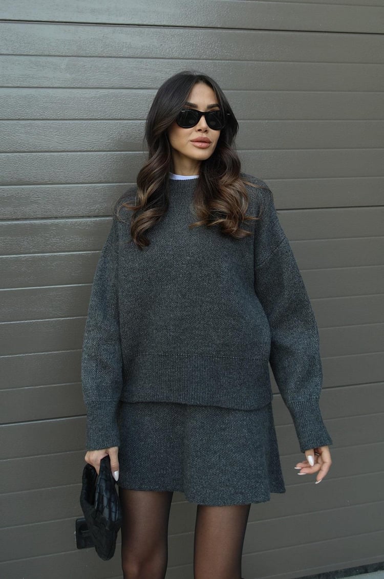 Esme | Ensemble deux pièces femme pull douillet et jupe fluide, pour l'automne