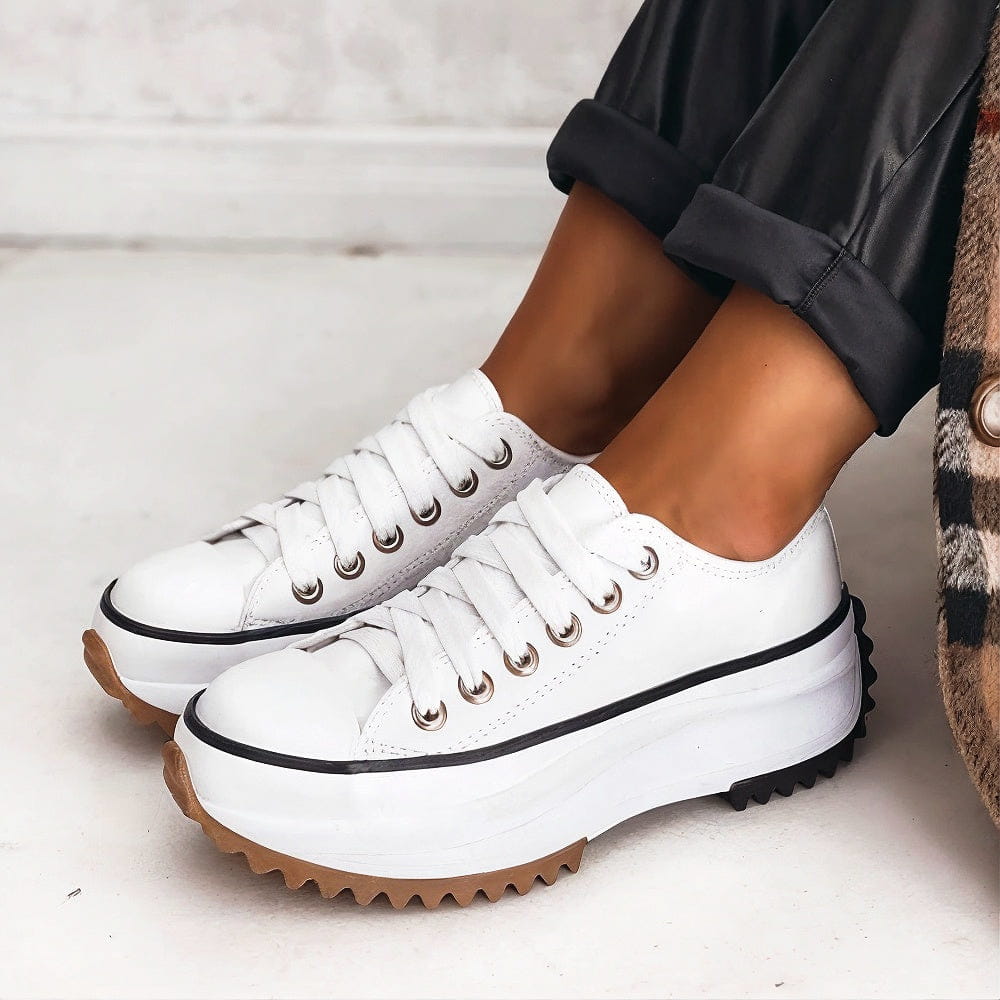 Danika | Baskets femme légères en toile, à lacets confortables pour l'automne