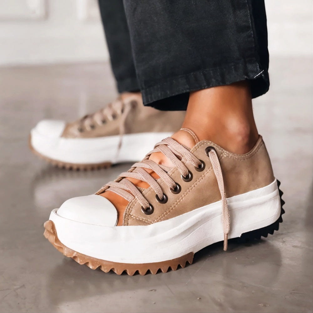 Danika | Baskets femme légères en toile, à lacets confortables pour l'automne