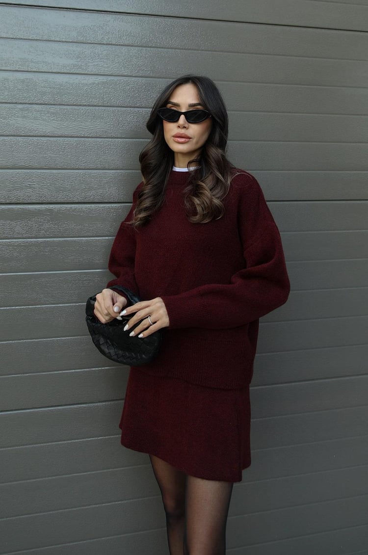 Esme | Ensemble deux pièces femme pull douillet et jupe fluide, pour l'automne
