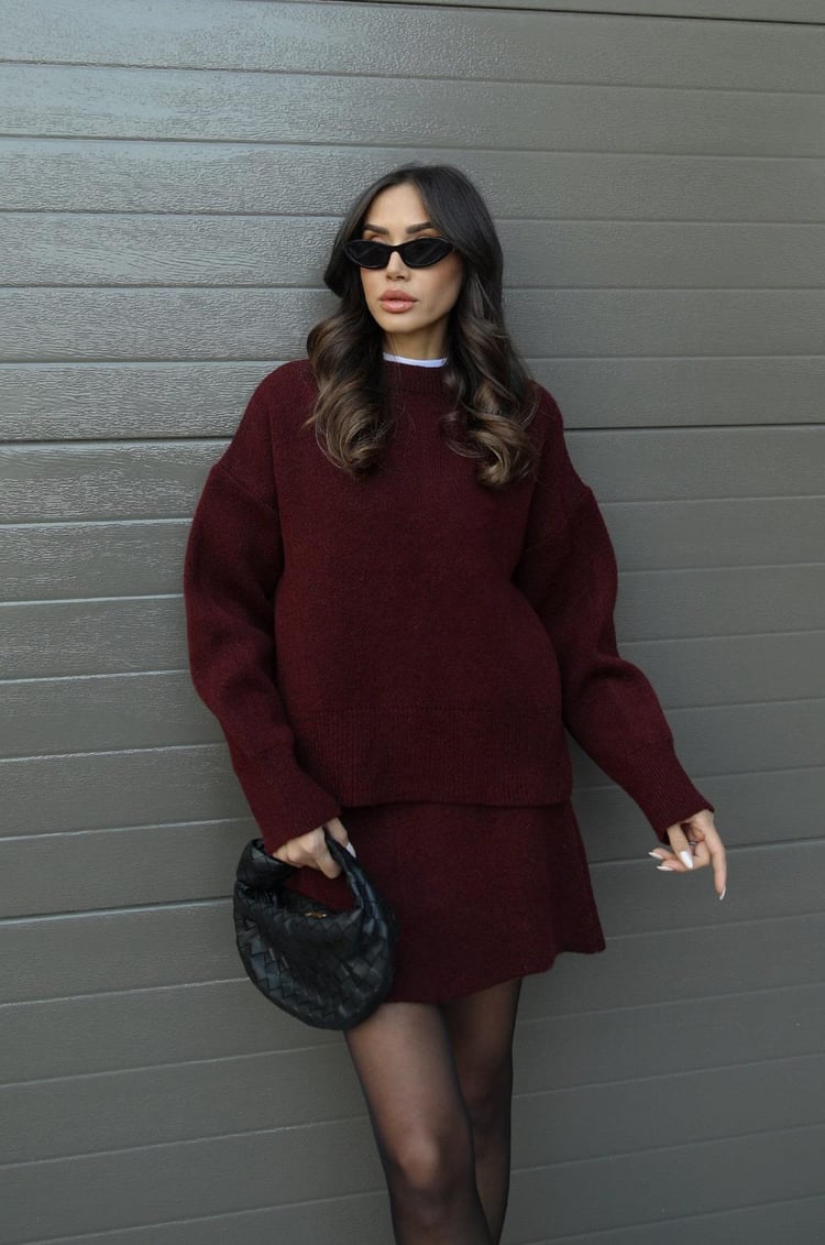 Esme | Ensemble deux pièces femme pull douillet et jupe fluide, pour l'automne