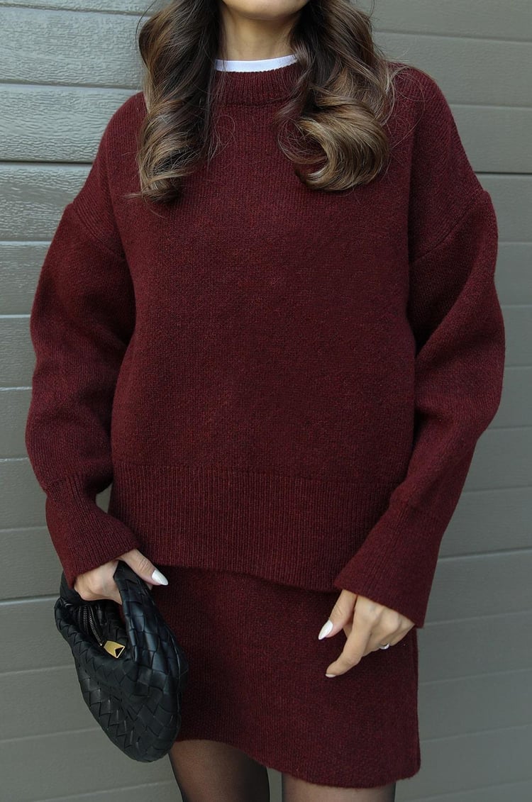 Esme | Ensemble deux pièces femme pull douillet et jupe fluide, pour l'automne