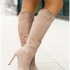 Bottes Femme à Talon Hautes Élégantes en Daim