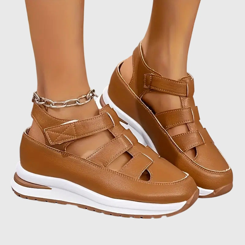 Orlina | Sandales-baskets femme confortables, semelle rehaussée pour l'été
