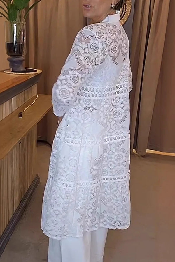 Cassia | Chemise femme boutonnée en dentelle, élégante et intemporelle