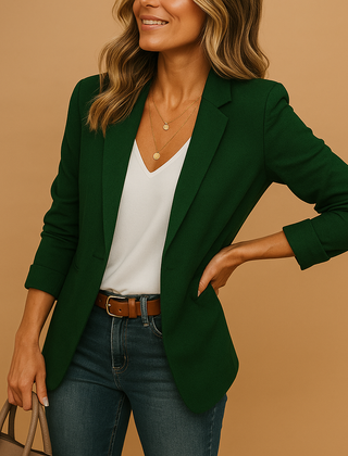 Blazer Femme Cintré à Manches Longues Coupe Tailleur