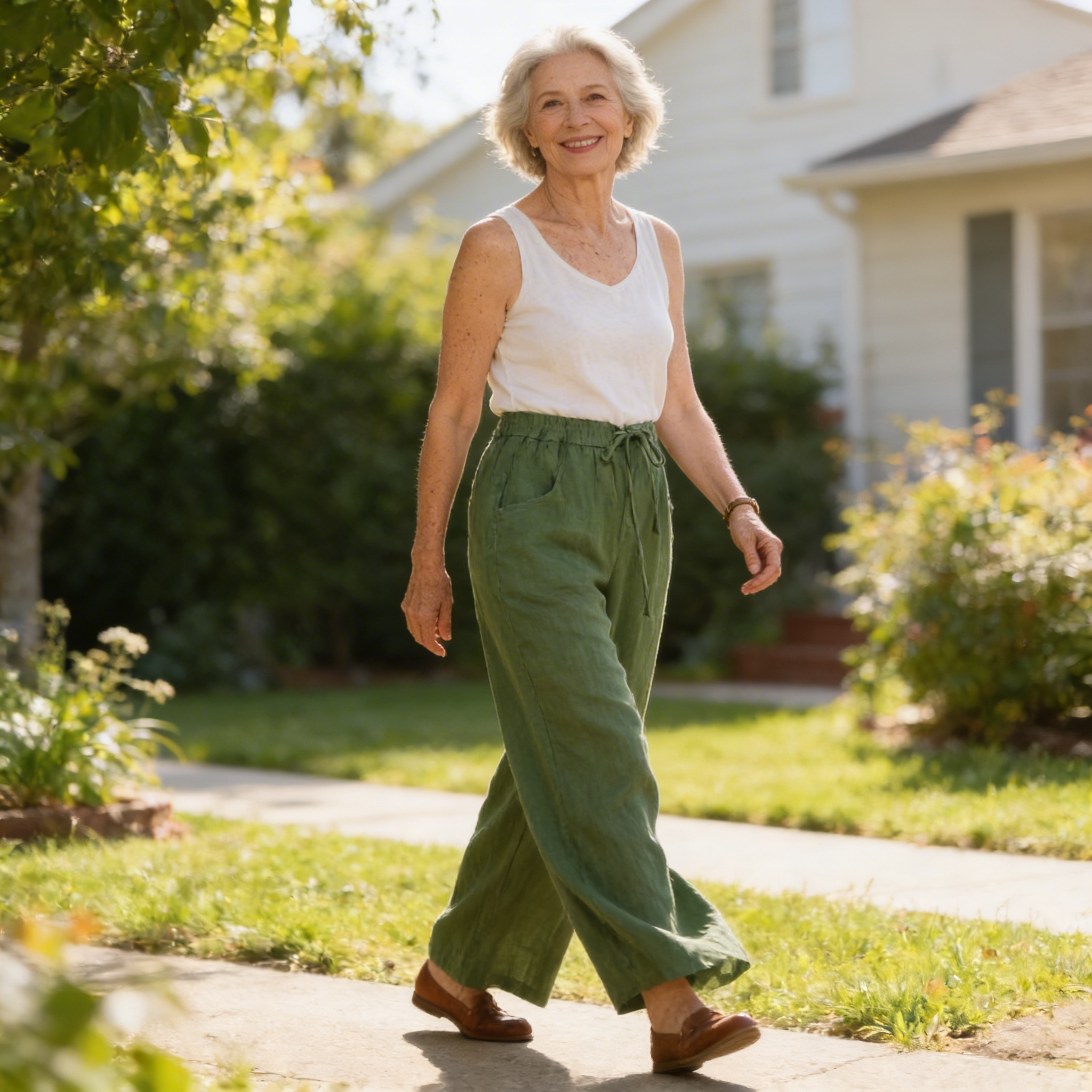 Arlena | Pantalon femme à jambe large en lin, confortable et léger