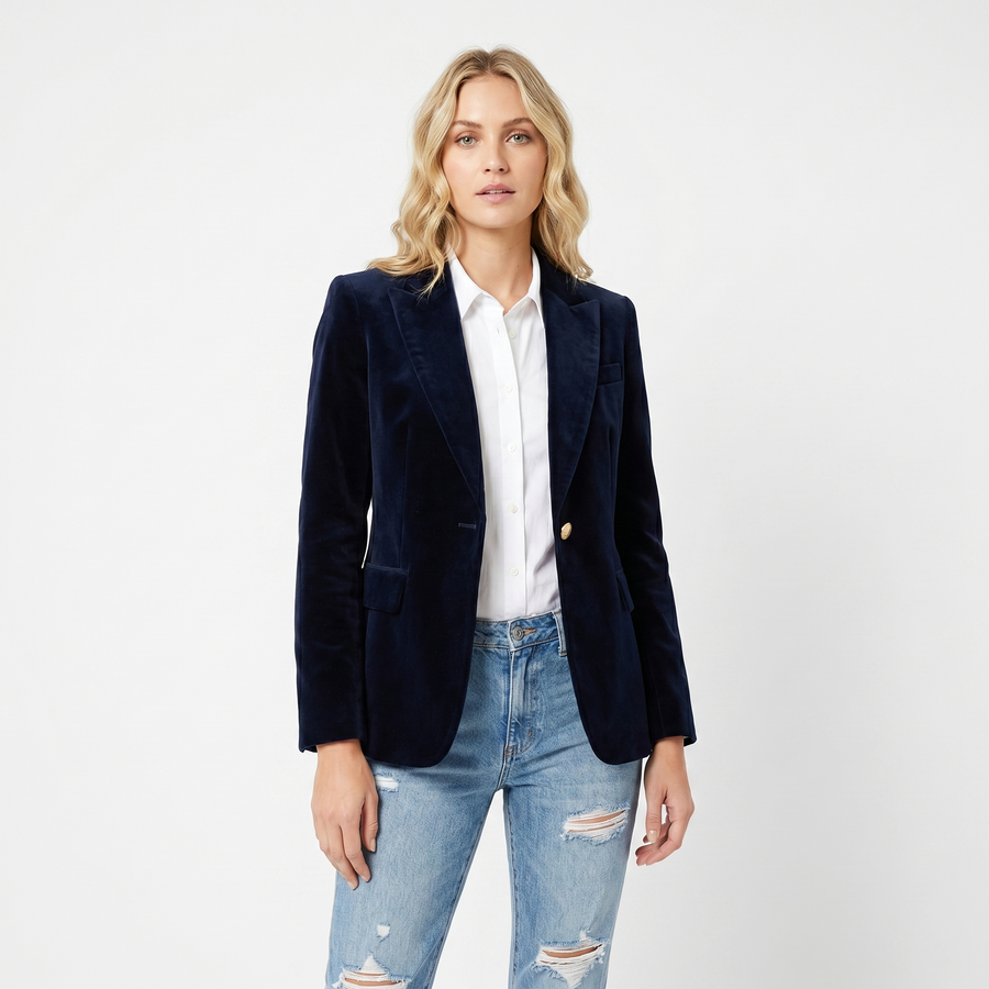 Victoire | Blazer femme en velours, veste de tailleur cintrée