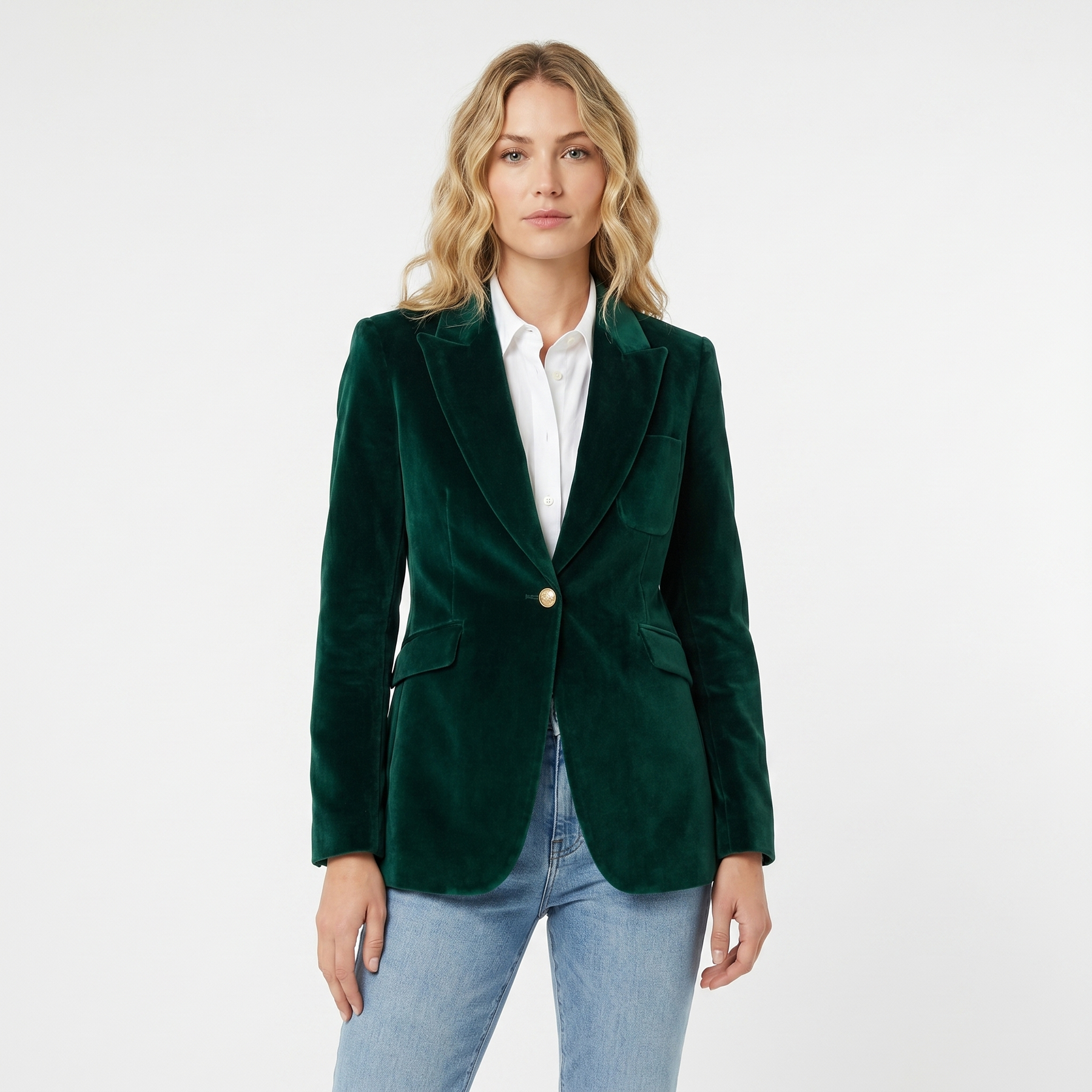Victoire | Blazer femme en velours, veste de tailleur cintrée
