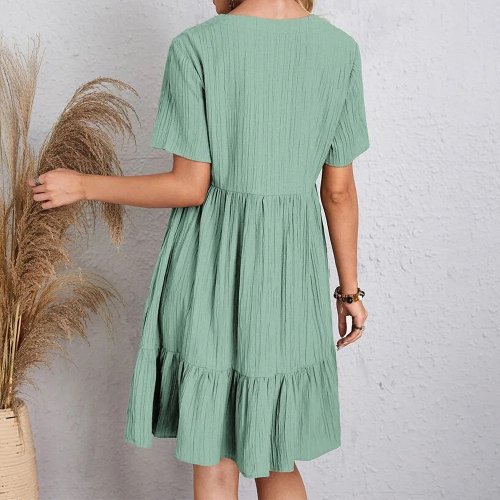 Margie | Robe femme décontractée mi-saison en coton mélangé, légère et confortable