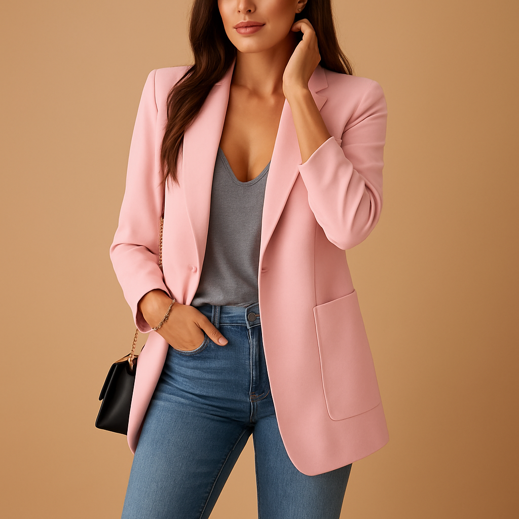 Rive | Blazer long cintré femme, veste de tailleur élégante